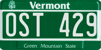VT license plate OST429