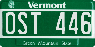 VT license plate OST446