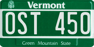 VT license plate OST450