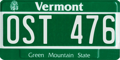 VT license plate OST476