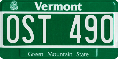 VT license plate OST490