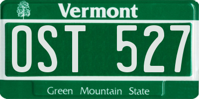 VT license plate OST527