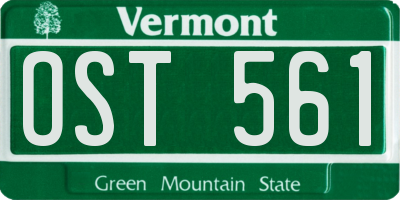 VT license plate OST561