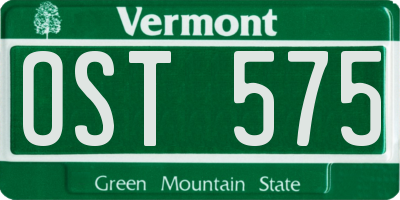 VT license plate OST575