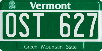 VT license plate OST627