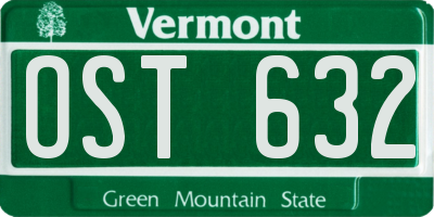 VT license plate OST632