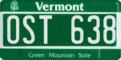 VT license plate OST638