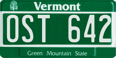 VT license plate OST642