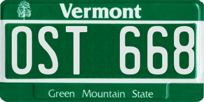 VT license plate OST668