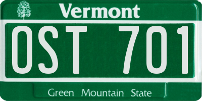 VT license plate OST701