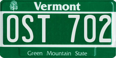 VT license plate OST702