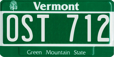 VT license plate OST712