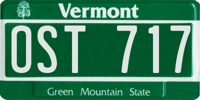 VT license plate OST717
