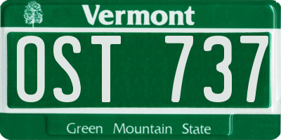 VT license plate OST737