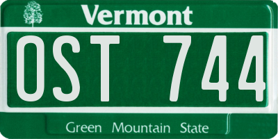 VT license plate OST744