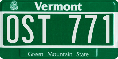 VT license plate OST771