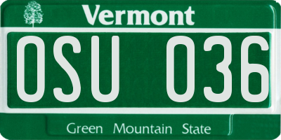 VT license plate OSU036