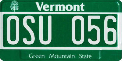 VT license plate OSU056