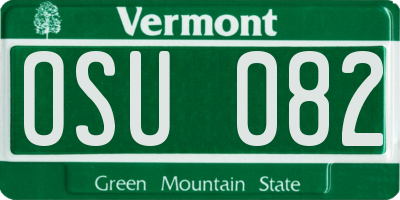 VT license plate OSU082