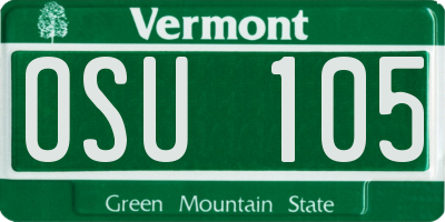 VT license plate OSU105