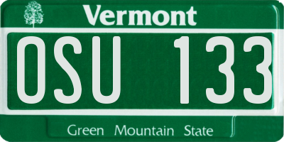 VT license plate OSU133