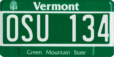 VT license plate OSU134