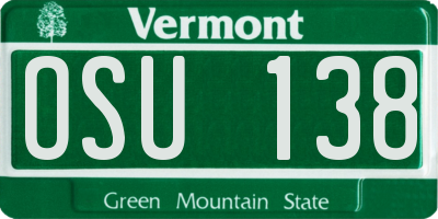 VT license plate OSU138