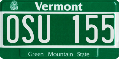 VT license plate OSU155