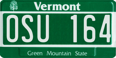 VT license plate OSU164