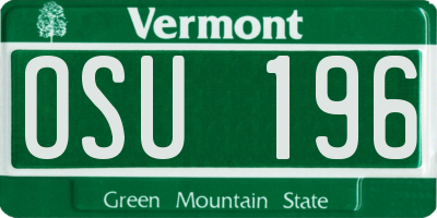 VT license plate OSU196