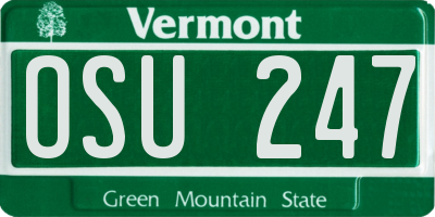 VT license plate OSU247