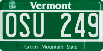 VT license plate OSU249
