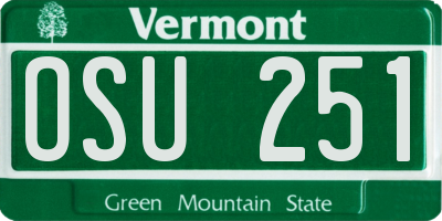 VT license plate OSU251