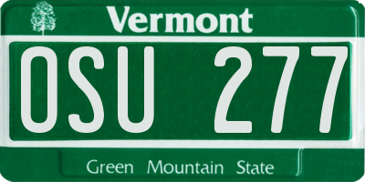 VT license plate OSU277