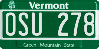 VT license plate OSU278
