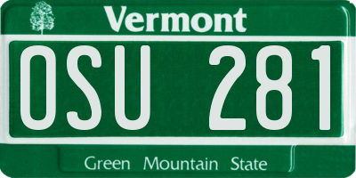 VT license plate OSU281