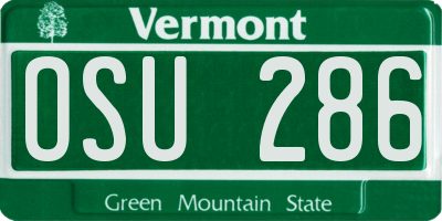 VT license plate OSU286