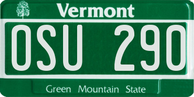 VT license plate OSU290