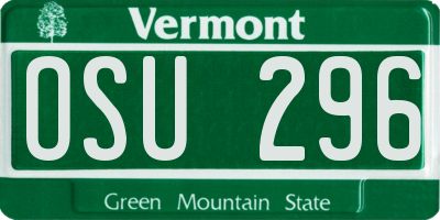 VT license plate OSU296