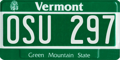 VT license plate OSU297