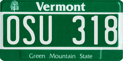 VT license plate OSU318