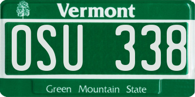 VT license plate OSU338