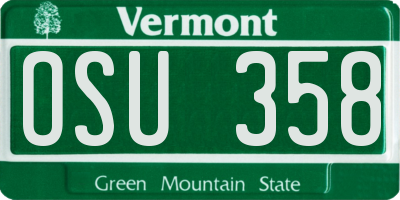 VT license plate OSU358