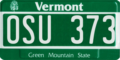 VT license plate OSU373