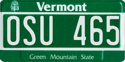 VT license plate OSU465