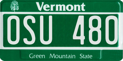 VT license plate OSU480
