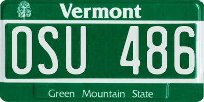 VT license plate OSU486