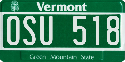 VT license plate OSU518