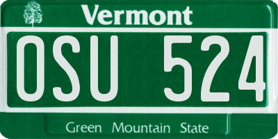 VT license plate OSU524