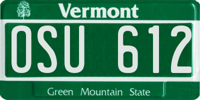 VT license plate OSU612